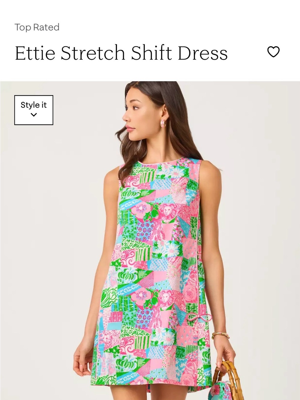 Lilly Pulitzer Pink, Green & Blue Patchwork Shift Dress